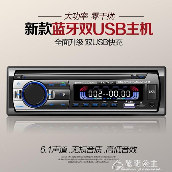 12V24V通用藍芽車載收音機MP3錄音機汽車CD主機DVD貨車音響插卡機