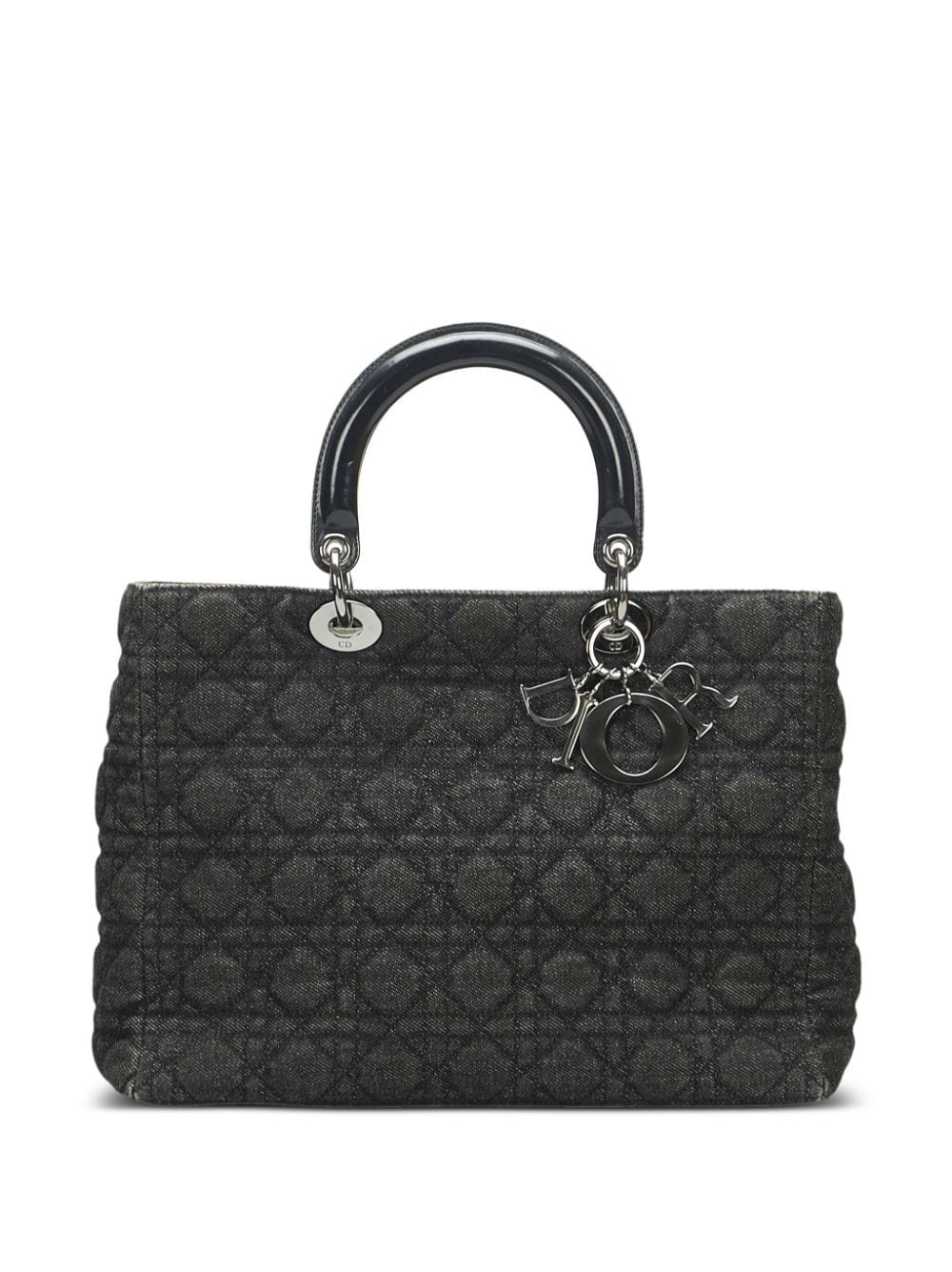 Christian Dior - 1999 pre-owned Lady Dior Cannage tote bag - women - Denim - One Size - Black