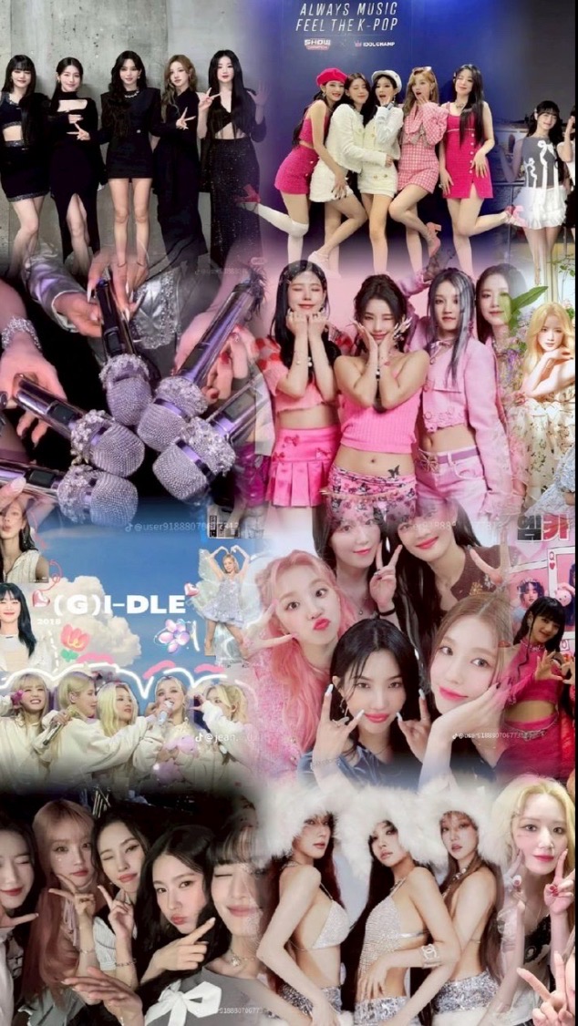 K-pop 群（I-dle、babymonster、ive、Blackpink）