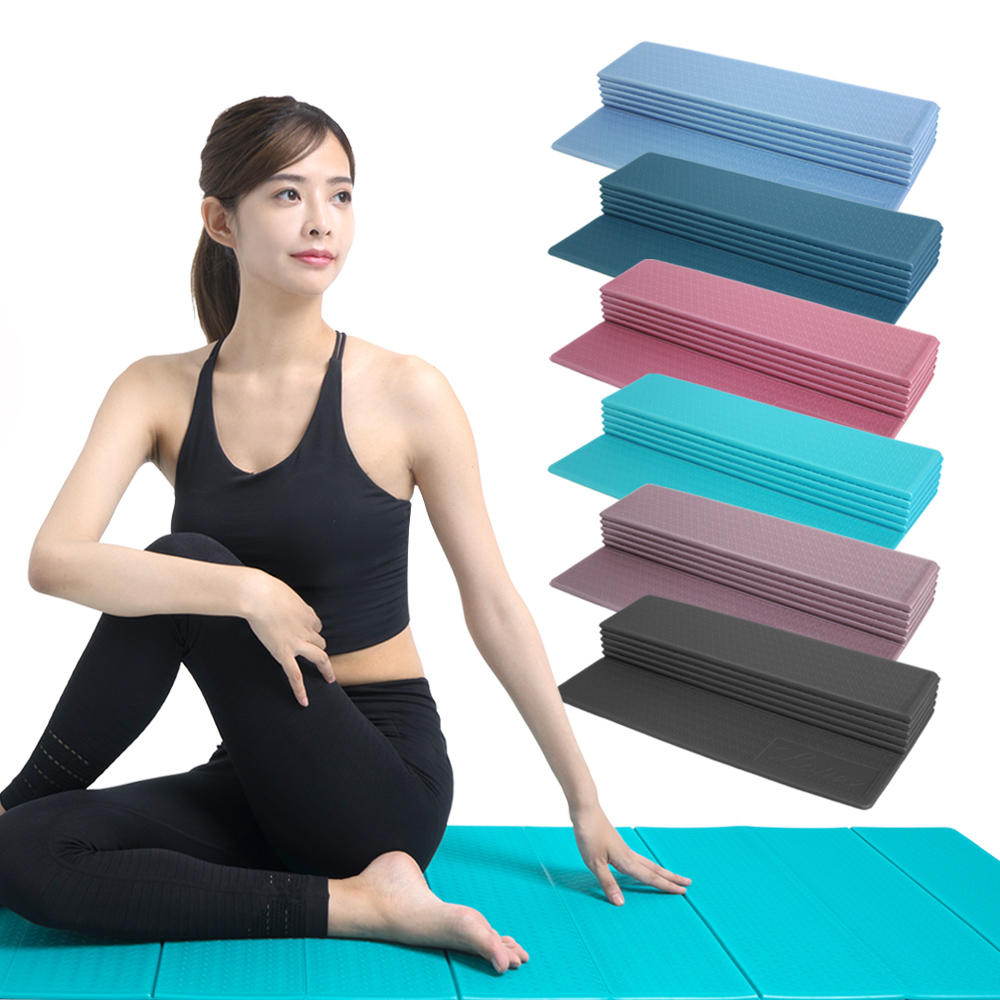 【lotus】台灣製歐規專業摺疊瑜珈墊+獨家打版收納袋-6色材 質：tpe+eva 重 量：約1000g (海軍藍/乾燥玫瑰/地中海黯藍/第凡內綠/微薰紫灰)、約600g(慕尼黑)產 地：台灣 厚 度