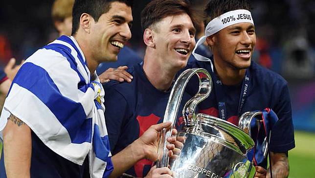 FOTO: Memori Indah Lionel Messi dan Neymar Bersama Trio MSN Barcelona