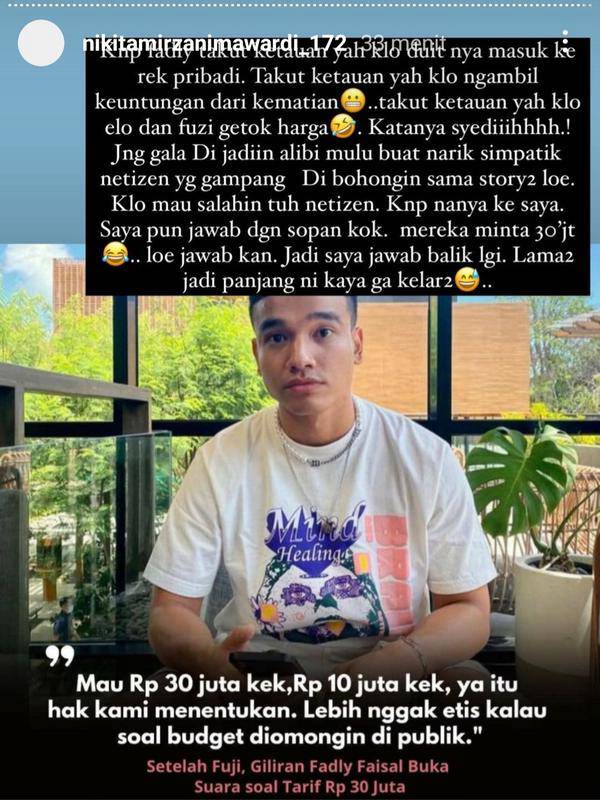 Unggahan Nikita Mirzani. (Foto: Instagram @nikitamirzanimawardi_172)