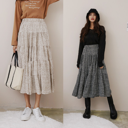 日雜感小碎花蛋糕裙