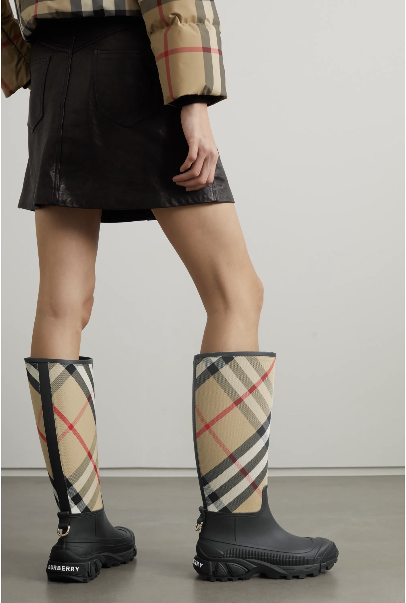 Burberry 格紋帆布橡膠雨靴