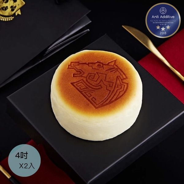 起士公爵 - 純粹原味乳酪蛋糕 (4吋x2入) -【 A.A.無添加三星認證 】