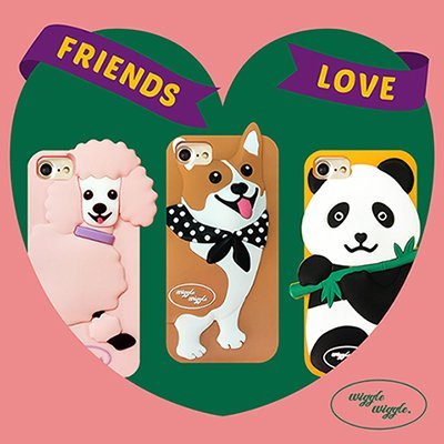 【A&R】韓國 wiggle 立體貴賓 柯基 熊貓 iphone 8 7 6s plus 手機殼 保護殼 手機套 殼