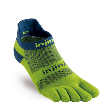 【INJINJI】RUN 避震吸排五趾隱形襪[四色可選] 吸濕排汗五趾襪-黃綠