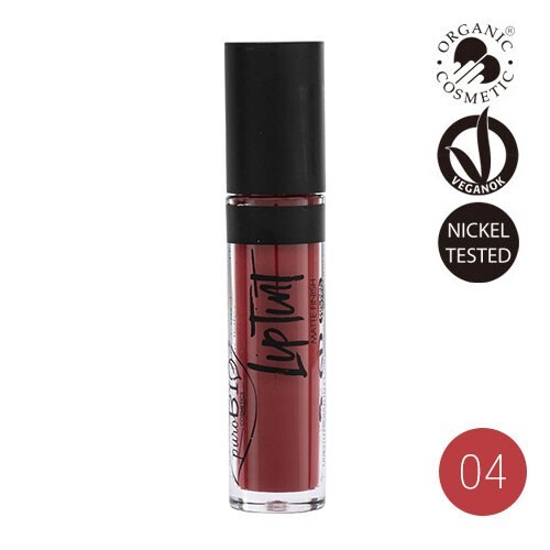 #唇釉 #有機彩妝 義大利puroBIO普羅碧歐--絲絨柔霧唇露 Lip Tint-04誘惑莓果 Dark Raspberry 榮獲義大利CCPB有機認證/素食認證 /通過鎳金屬(Nickel)過敏測