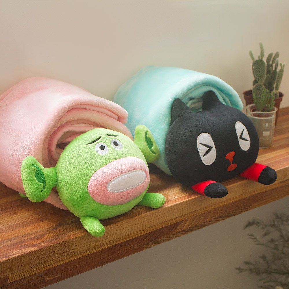 一起蓋被被冷氣毯 Kuroro 小綠人 【Chic Casa 奇可家居】