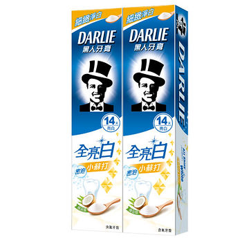 黑人全亮白密泡小蘇打牙膏140gX2
