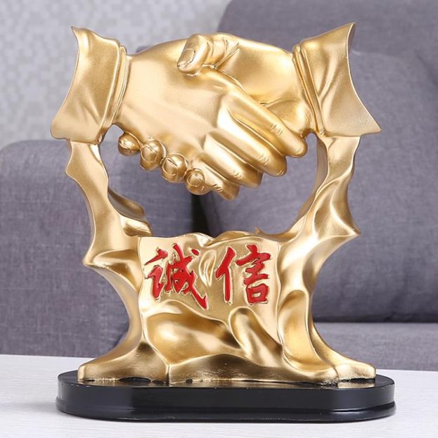 現代簡約桌面誠信辦公室擺件創意開業禮品送禮樣板房工藝裝飾品