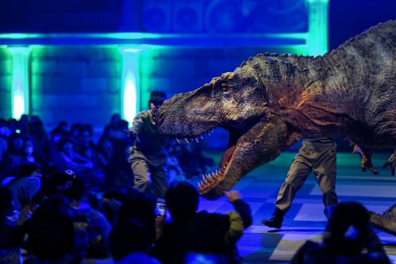 都内で大人気 恐竜ライブショー 開催 至近距離で迫力満点
