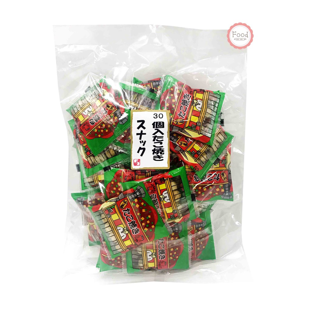 產地：日本 內容量：70公克 保存期限：2019/09 ★獨立包裝30小包入 ※開封後請盡早食畢 ※請放置陰涼乾燥處保存，避免高溫及陽光直射之處 #日本 #宅間 #TAKUMA #章魚燒 #米果 #日