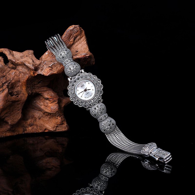 925純銀石英手錶 泰銀仿古第8款