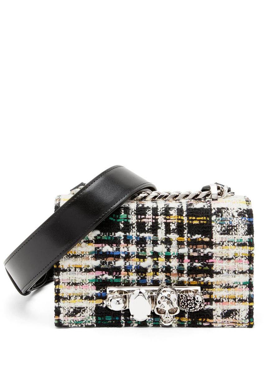 ALEXANDER MCQUEEN Jewelled Satchel mini tweed crossbody bag