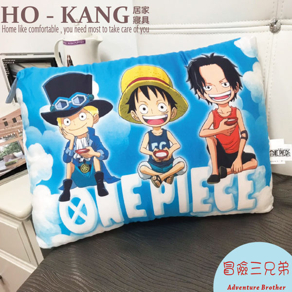 HO KANG 正版授權 天絲幼童水洗枕~ 航海王 - 冒險三兄弟