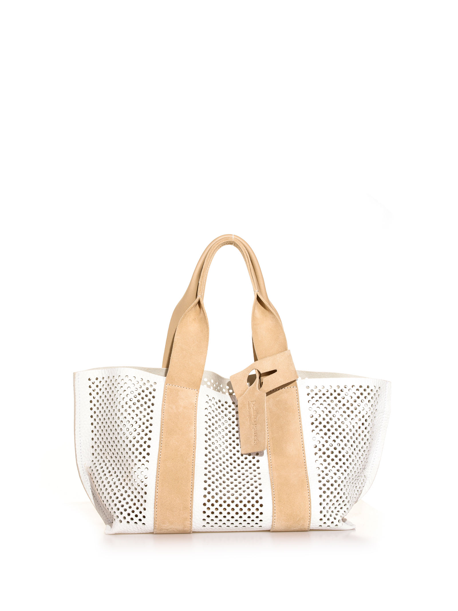 Pedro Garcia Perforated Suede Tote Bag With Clutch