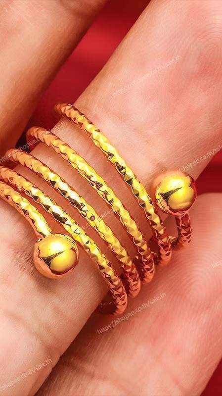 🟥💜 (S18)  Luxegold No.11 - แหวนเกลียวทอง