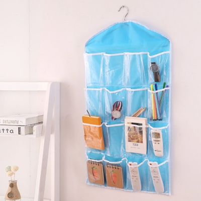 【收納職人】16格透明衣櫃收納掛袋/門後儲物掛袋(顏色隨機)