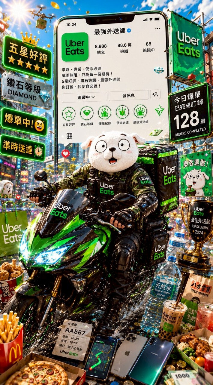高雄地區Uber Eats 跑單聊天吃飯爆單群