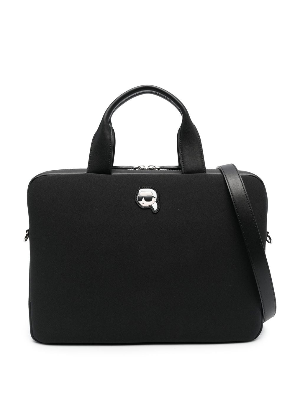 Karl Lagerfeld - logo-patch laptop case - men - Rubber/Polyester/Polyurethane - One Size - Black