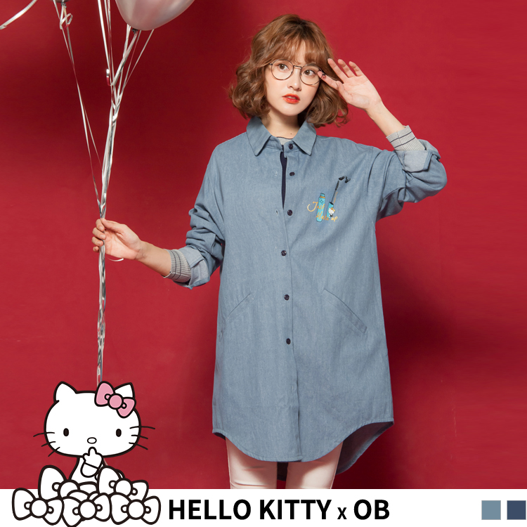 BEAUTY系列KITTY高含棉仿牛仔襯衫