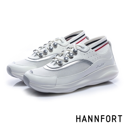 HANNFORT BUBBLES流線復古厚底跑鞋 女 潮流白