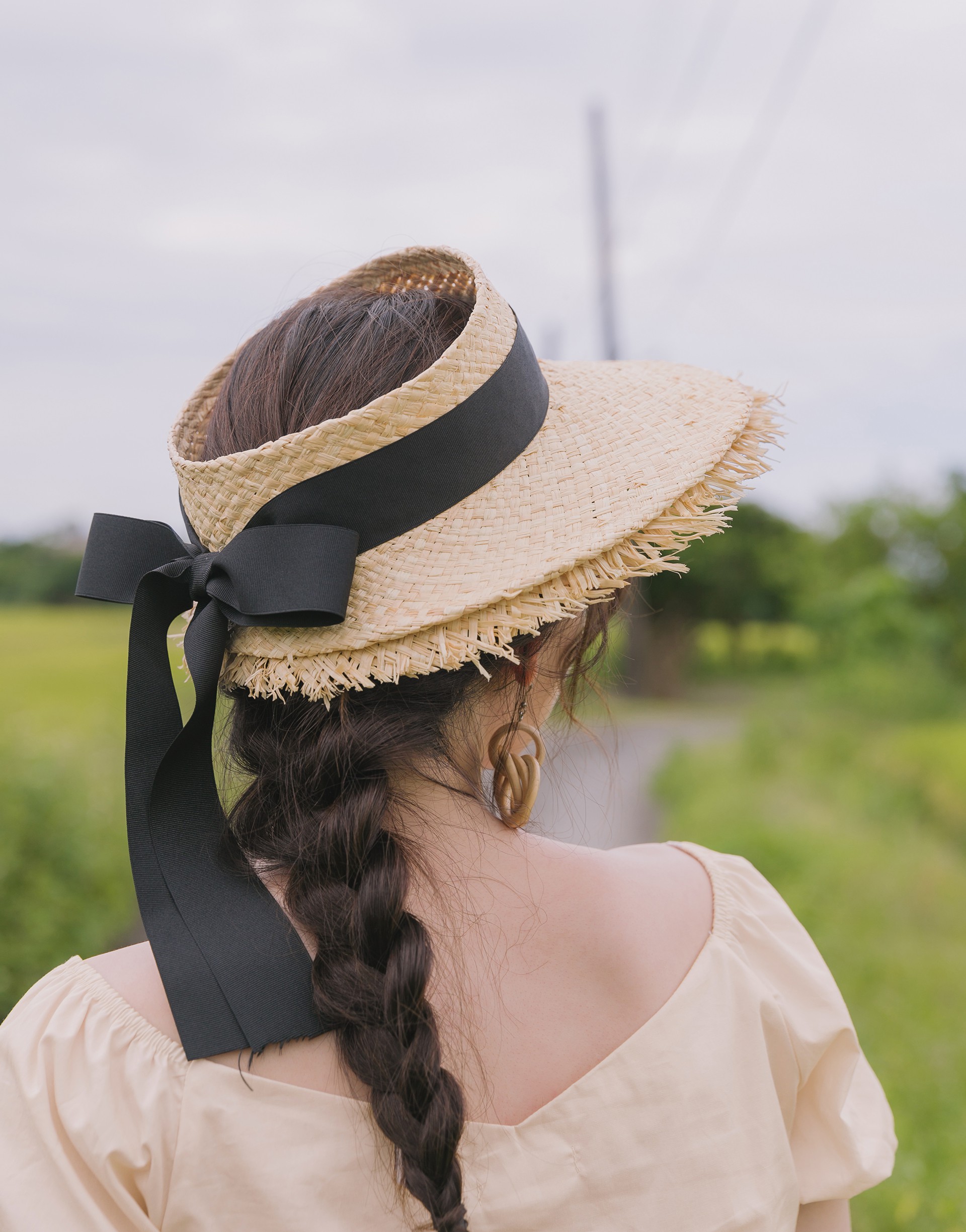 PAZZO+南法緞帶綁結編織草帽