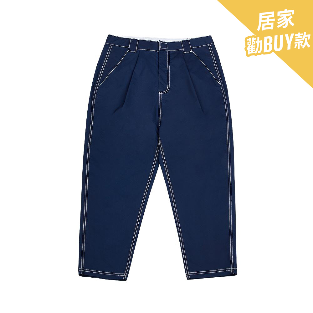 Dickies女款深藍色府綢材質休閒錐形長褲|DK008836B29