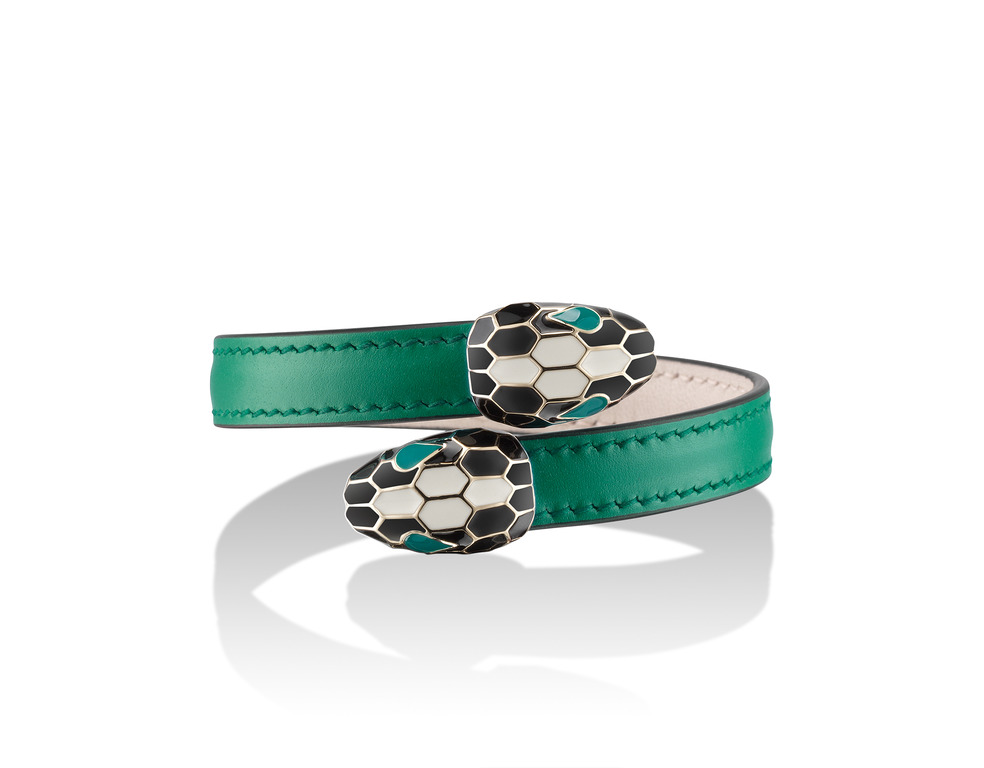SERPENTI FOREVER  祖母綠色小牛皮手環 287394