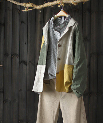 水果拼盤挺括有型拼色錦棉西裝外套