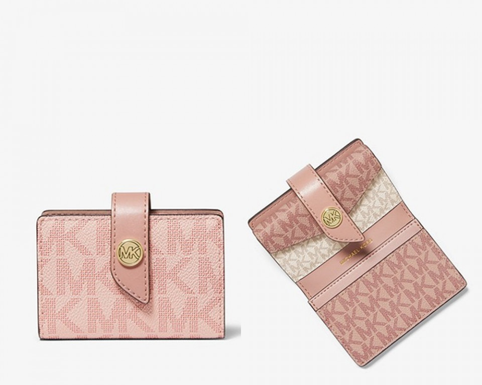 平價精品皮夾推薦2：MICHAEL KORS Small Color-Block Logo Wallet（#Ballet Multi），NT.3160