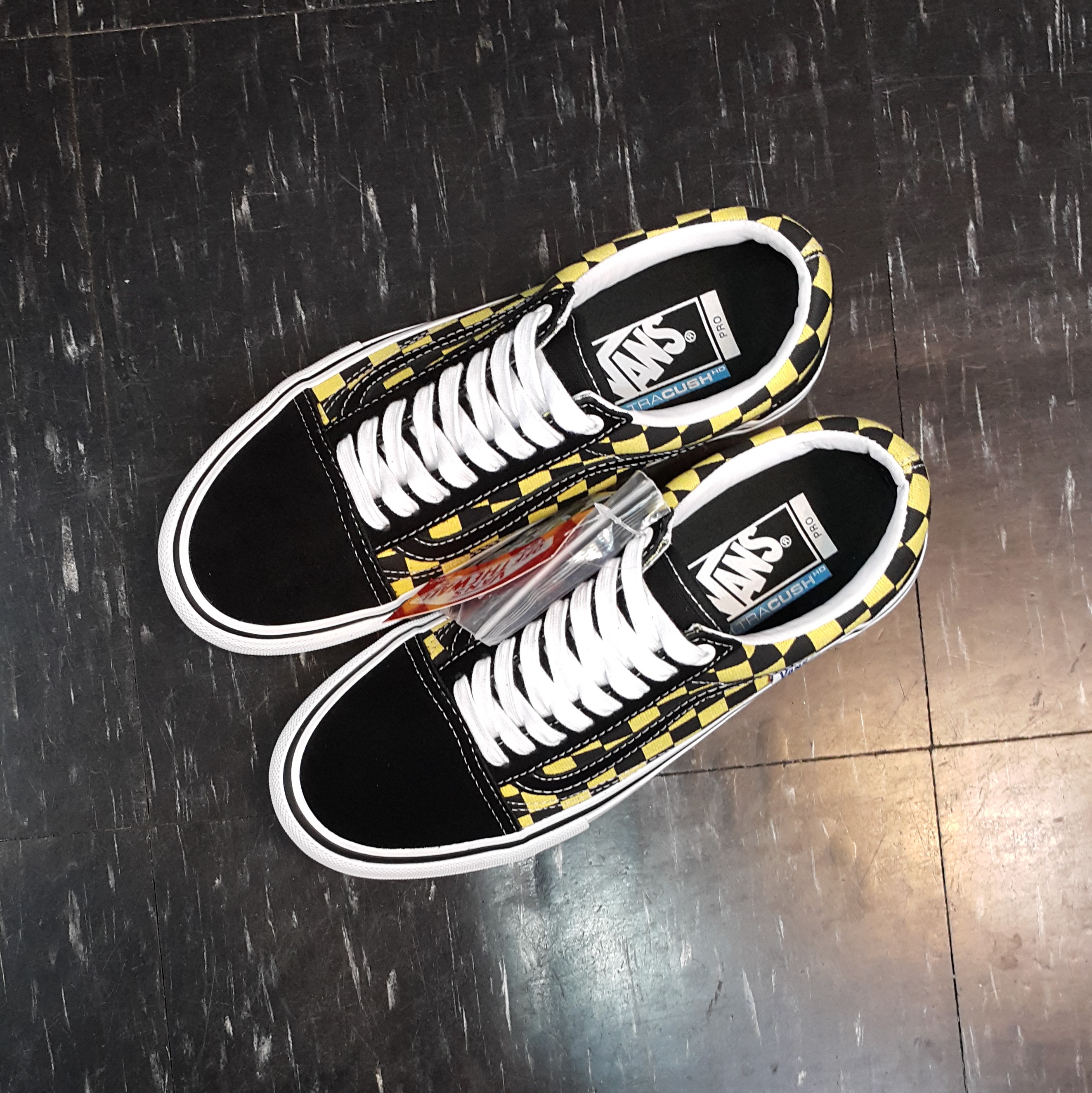 VANS Old Skool Pro Aspen Gold 棋盤格 黑色 黃色 黑黃 鞋墊 VN0A45JCVG2