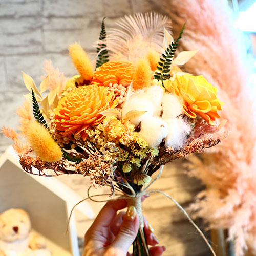 乾燥花 擴香花 立式拍照捧花 (黃) 【NANA MAGIC】手作乾燥花推薦