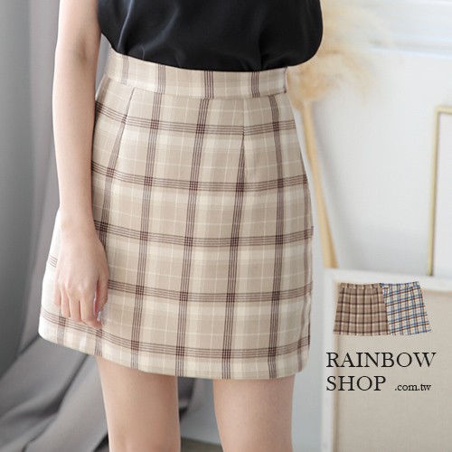 [預購]-藍紋起士蛋糕格紋褲裙【A388190】