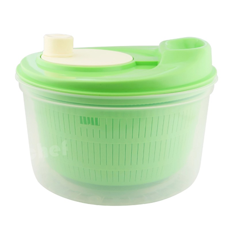 高速旋轉方式甩出菜葉多餘水份上蓋快速排水口設計，可迅速排水底部雙層可瀝水，可當洗米盆使用洗淨兼脫水，蔬果香味不流失規格：寬23.4cm * 高16cm 顏色：綠色材質：pp塑膠、上蓋網ABS材質 產地