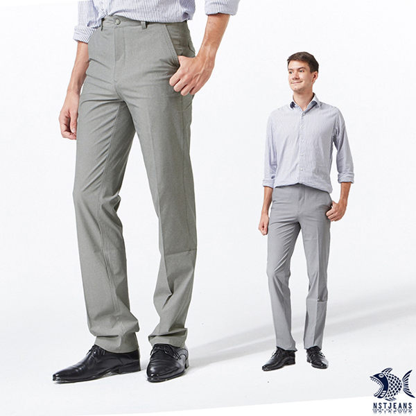 【NST Jeans】四面彈_知性冰河灰 斜口袋長褲(中腰) 390(5605) 台製 紳士 男 夏季薄款