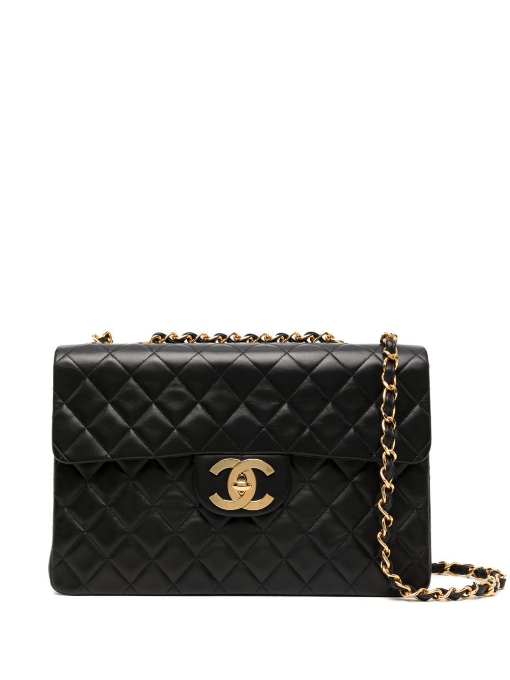 CHANEL Pre-Owned - 1992 maxi Classic Flap shoulder bag - women - Lamb Skin - One Size - Black