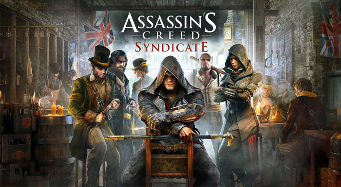 《刺客教條：梟雄》兩位主角原先戲份各半，但最後變為以男主角雅各（中）為主，女主角伊薇（右一站立者）的劇情被大幅縮減。