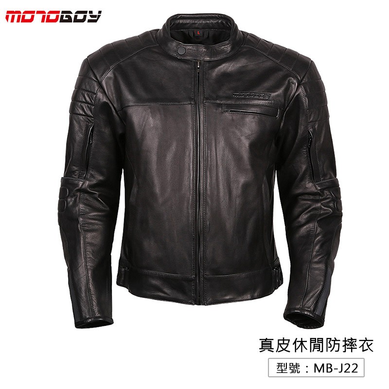 商品型號：MB-J22 顏C色：黑色/棕色 尺碼：M/L/XL/2XL 材質：牛皮、防寒保溫棉 護具：護肩*2、護肘*2、護背*1 ★15日鑑賞期 【鑑賞期並非試用期】退回商品必須是全新狀態且包裝完整