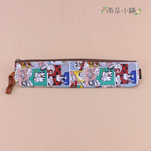 餐具袋 包包 防水包 雨朵小舖 M500-0009 加長吸管餐具袋-白貓咪的漫畫旅遊行02689 funbaobao