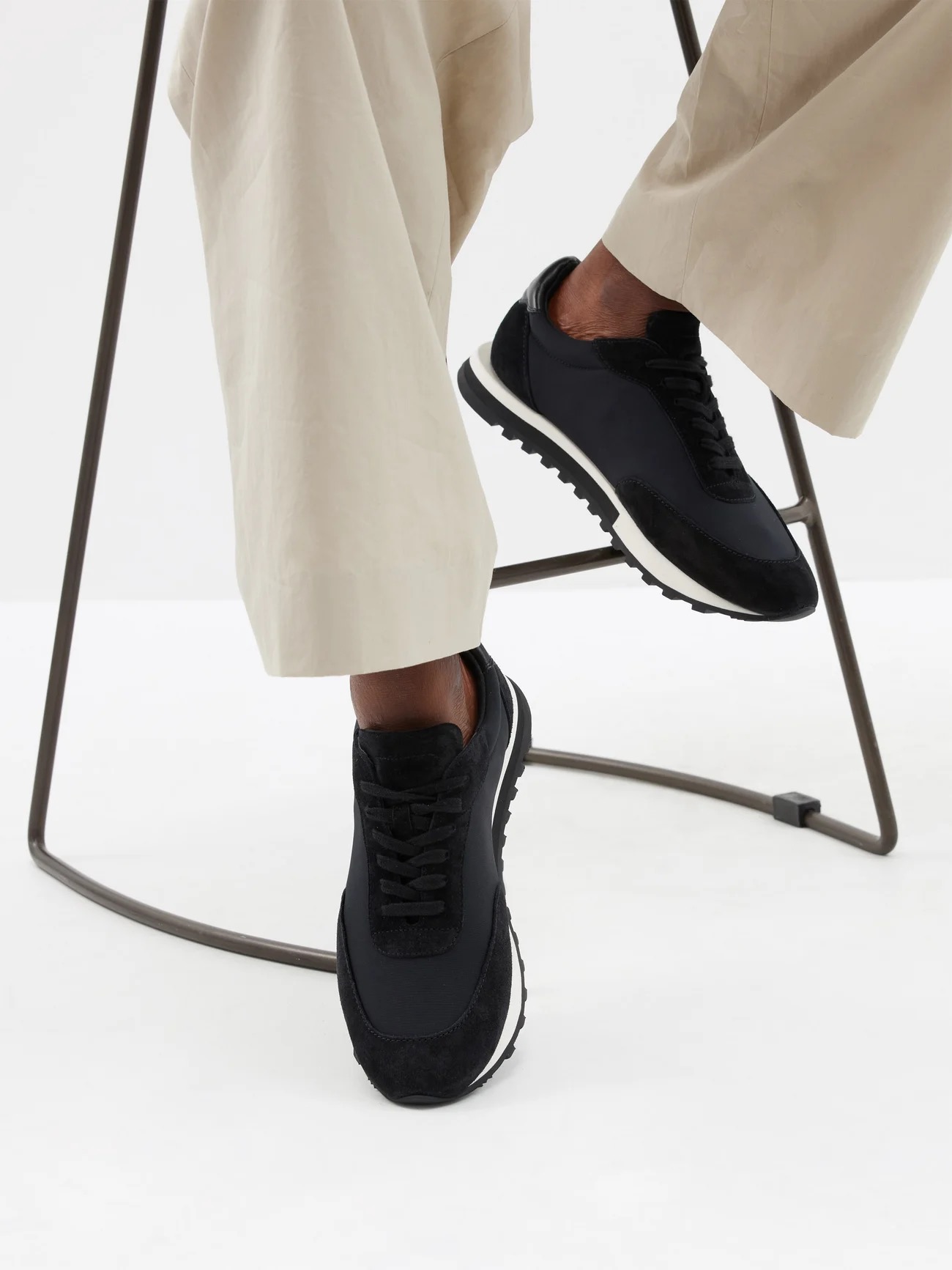 THE ROW Owen suede and canvas trainers