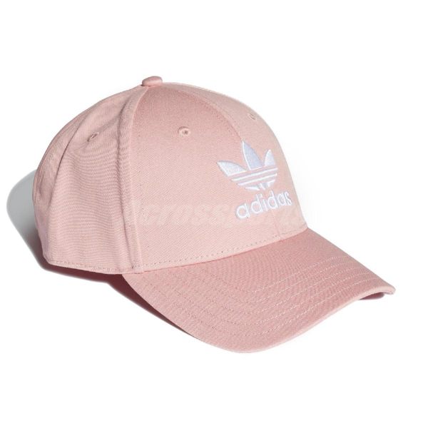 adidas 帽子 Trefoil Baseball Cap 粉 白 男女款 老帽 三葉草 棒球帽 【PUMP306】 EK2994