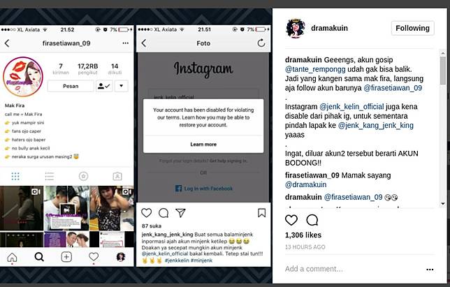 ™  Beberapa Akun Gosip Artis Indonesia Mendadak Ditutup Instagram