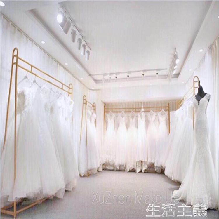 服裝展示架 婚紗架影樓專用展示架禮服架子旗袍鐵藝挂衣架高檔落地歐式道具 凱斯頓