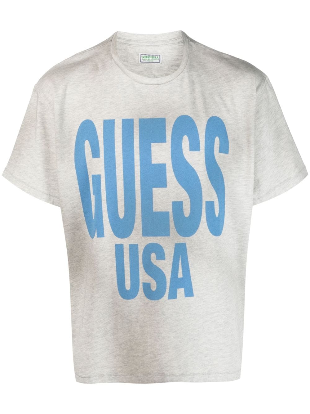 GUESS USA - logo-print cotton T-shirt - men - Cotton - M - Grey