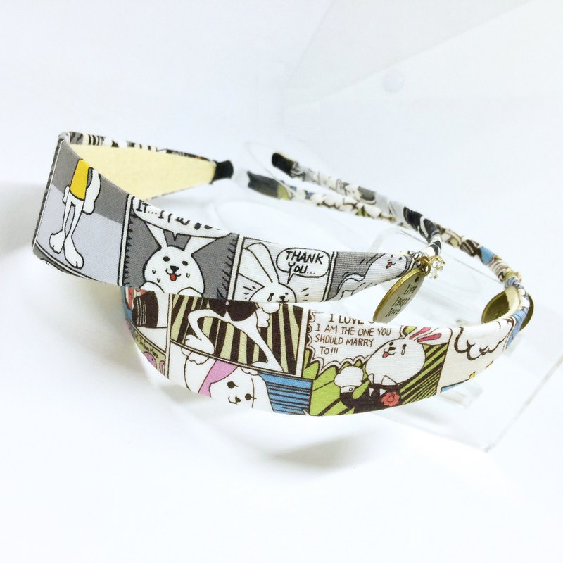 個性漫畫卡通銅飾不對襯髮箍 頭飾 髮圈 髮窟