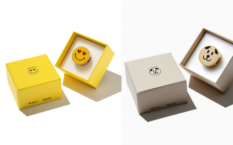 (左)Oh, Scent！精緻車上香氛系列 微笑表情款 1,490元。（圖／品牌提供）