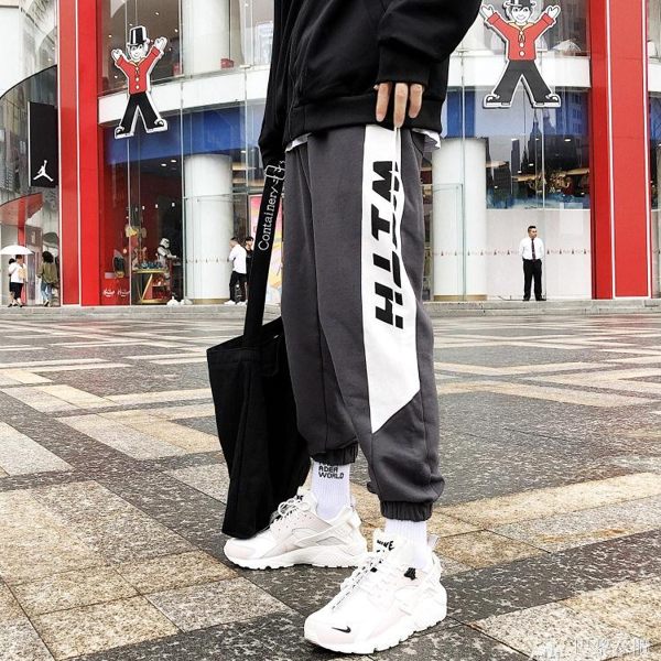 嘻哈褲 潮牌hiphop褲子男潮寬鬆束腳嘻哈運動褲個性街舞街頭學生衛褲潮流 巴黎衣櫃