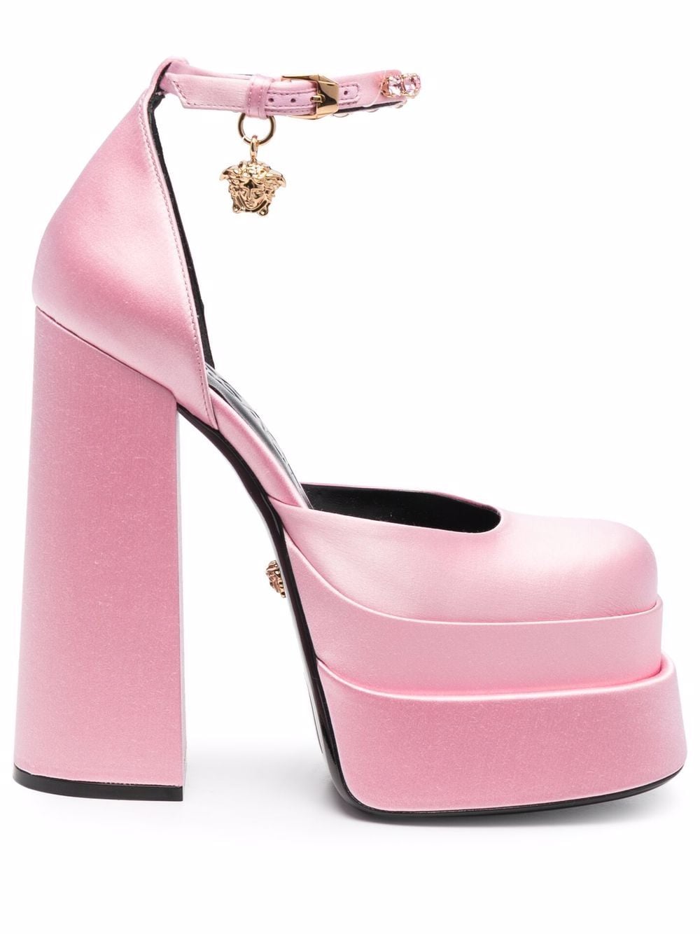 Versace - Medusa Aevitas platform pumps - women - Leather/Leather/Fabric - 35 - Pink